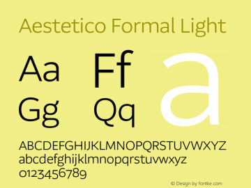 Aestetico Formal Light Version 0.007;PS 000.007;hotconv 1.0.88;makeotf.lib2.5.64775图片样张