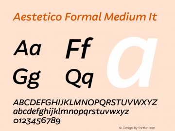 Aestetico Formal Medium It Version 0.007;PS 000.007;hotconv 1.0.88;makeotf.lib2.5.64775图片样张