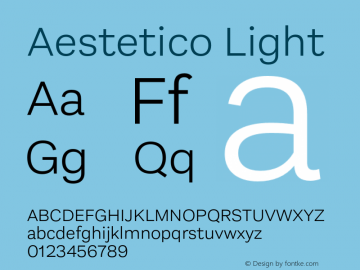 Aestetico Light Version 0.007;PS 000.007;hotconv 1.0.88;makeotf.lib2.5.64775图片样张