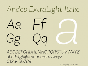 AndesExtraLight-Italic 1.000图片样张