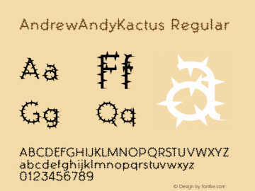 AndrewAndyKactus Regular Macromedia Fontographer 4.1.3 7/10/96图片样张