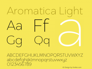 Aromatica Light Version 1.000;PS 001.000;hotconv 1.0.88;makeotf.lib2.5.64775图片样张
