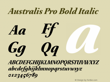 AustralisProBold-Italic 1.000图片样张