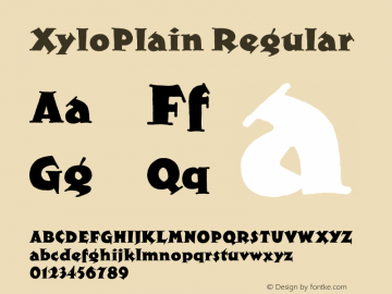 XyloPlain Regular Converted from e:\_downl~1\fonts\_\XYLO.TF1 by ALLTYPE Font Sample