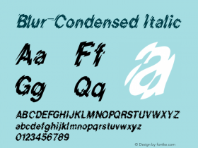 Blur-Condensed Italic Macromedia Fontographer 4.1 9/19/96图片样张