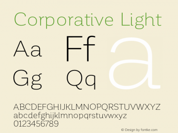 Corporative Light Version 1.000;PS 001.000;hotconv 1.0.70;makeotf.lib2.5.58329图片样张