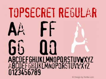 TopSecret Regular Rev. 003.000 Font Sample