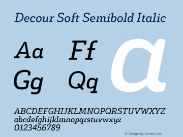 DecourSoft-SemiboldItalic Version 1.000;PS 001.000;hotconv 1.0.88;makeotf.lib2.5.64775图片样张