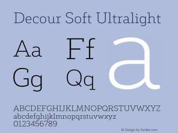 DecourSoft-Ultralight Version 1.000;PS 001.000;hotconv 1.0.88;makeotf.lib2.5.64775图片样张