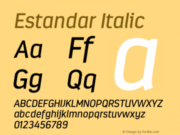 Estandar-Italic Version 1.000;PS 001.000;hotconv 1.0.88;makeotf.lib2.5.64775图片样张