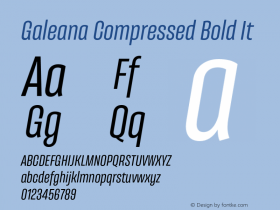 Galeana Compressed Bold It Version 0.000;hotconv 1.0.109;makeotfexe 2.5.65596图片样张