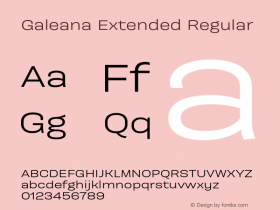 Galeana Extended Regular Version 0.000;hotconv 1.0.109;makeotfexe 2.5.65596图片样张