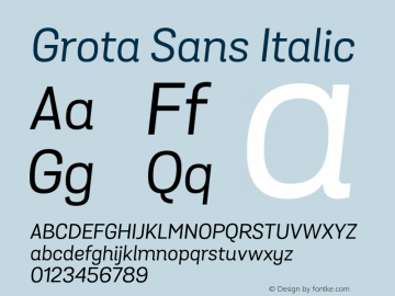 GrotaSans-Italic 1.000图片样张