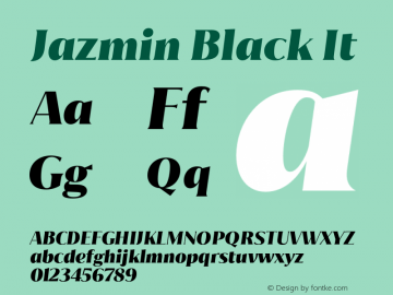 Jazmin Black It Version 1.001;hotconv 1.0.109;makeotfexe 2.5.65596图片样张