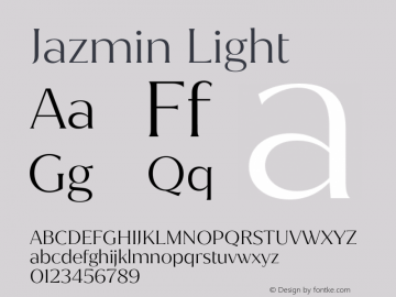 Jazmin Light Version 1.001;hotconv 1.0.109;makeotfexe 2.5.65596图片样张