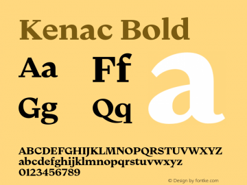 Kenac Bold Version 1.000;hotconv 1.0.109;makeotfexe 2.5.65596图片样张