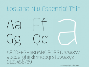 LosLanaNiuEssential-Thin Version 1.000;PS 001.000;hotconv 1.0.88;makeotf.lib2.5.64775图片样张