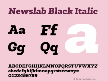 NewslabBlack-Italic Version 001.000图片样张