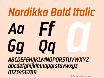 Nordikka-BoldItalic Version 1.000图片样张