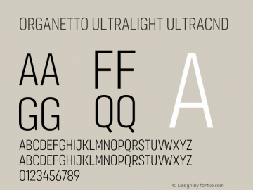 Organetto UltraLight UltraCnd Version 1.000;hotconv 1.0.109;makeotfexe 2.5.65596图片样张