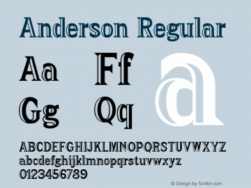 Anderson Regular Altsys Fontographer 3.5  2/1/94图片样张