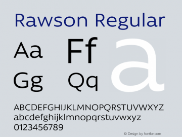 Rawson Regular Version 1.000;PS 001.000;hotconv 1.0.88;makeotf.lib2.5.64775图片样张