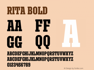 Rita Bold Version 1.000;PS 001.000;hotconv 1.0.88;makeotf.lib2.5.64775图片样张