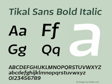 TikalSansBold-Italic 1.000图片样张