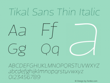 TikalSansThin-Italic 1.000图片样张