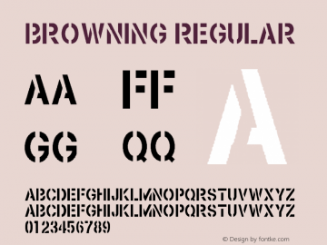 Browning Regular Version 1.00 January 1, 1904, initial release图片样张