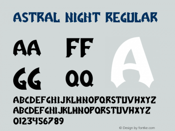 Astral Night Version 1.001;Fontself Maker 3.5.4图片样张