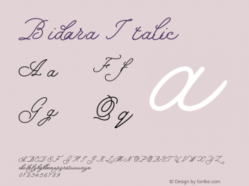 Bidara Italic Version 1.012;Fontself Maker 3.5.7图片样张