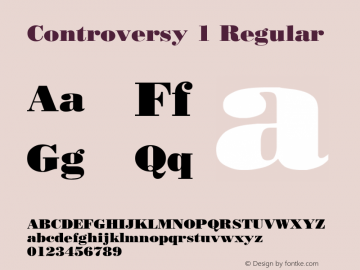 Controversy 1 Regular Converted from C:\1A\BDPS____.TF1 by ALLTYPE Font Sample