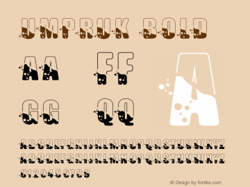 Umpruk Bold Version 1.001;Fontself Maker 3.5.7图片样张