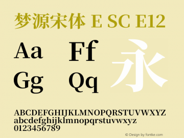 梦源宋体 E SC E12 图片样张