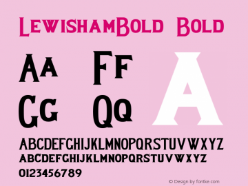 LewishamBold Bold Version 1.00 Font Sample