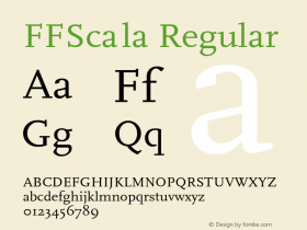 FFScala Regular Converted from f:\win3\system\truetype\FFS_____.TF1 by ALLTYPE图片样张