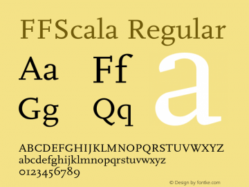 FFScala Regular 001.001 Font Sample