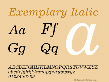 Exemplary Italic Version 1.0 20-10-2002图片样张