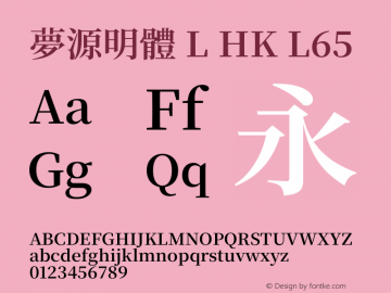 夢源明體 L HK L65 图片样张