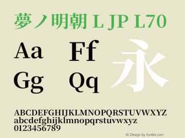 夢ノ明朝 L JP L70 图片样张