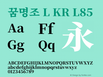 꿈명조 L KR L85 图片样张