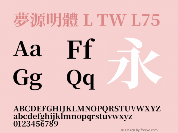 夢源明體 L TW L75 图片样张