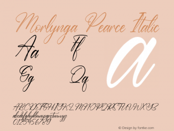 Morlynga Pearce Italic Version 1.00;December 23, 2021;FontCreator 13.0.0.2683 64-bit图片样张