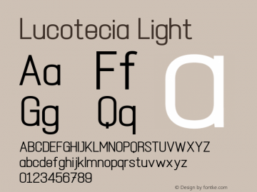 Lucotecia Light Version 1.00;December 24, 2021;FontCreator 13.0.0.2683 32-bit图片样张