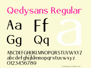 Qedysans Regular Version 1.000图片样张