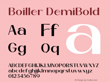 Boiller DemiBold Version 1.000;hotconv 1.0.109;makeotfexe 2.5.65596图片样张
