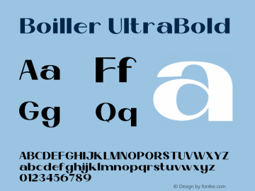 Boiller UltraBold Version 1.000;hotconv 1.0.109;makeotfexe 2.5.65596图片样张