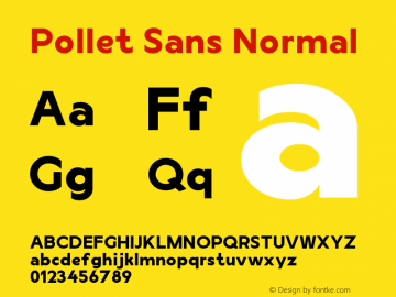 Pollet Sans Version 1.007;hotconv 1.0.109;makeotfexe 2.5.65596图片样张