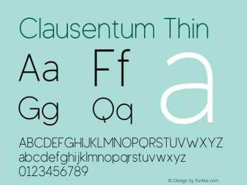 Clausentum Thin Version 1.00;December 27, 2021;FontCreator 13.0.0.2683 32-bit图片样张